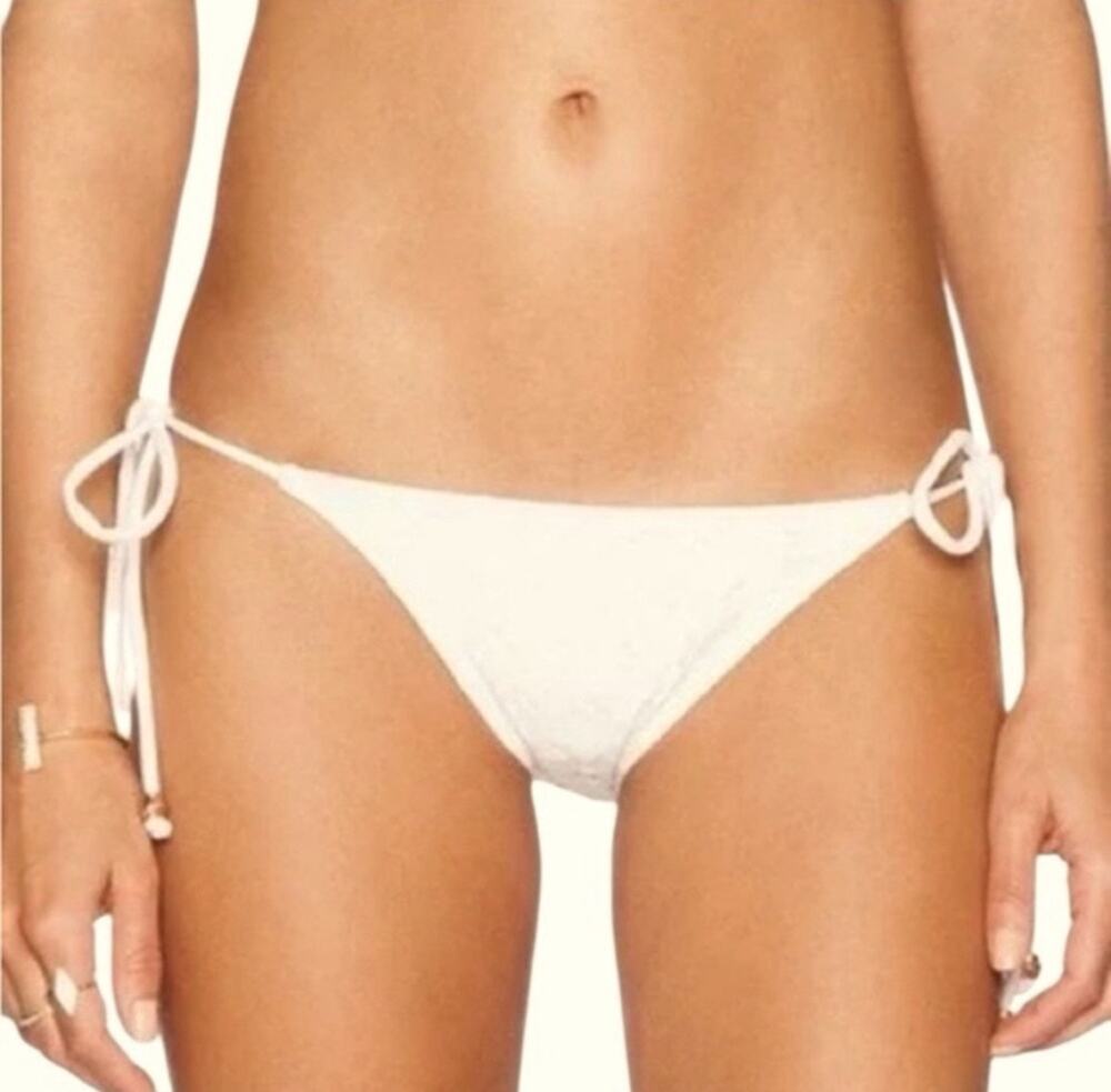 Eberjey So Solid Moderate Bikini Bottom – Ecru – Size Large NEW